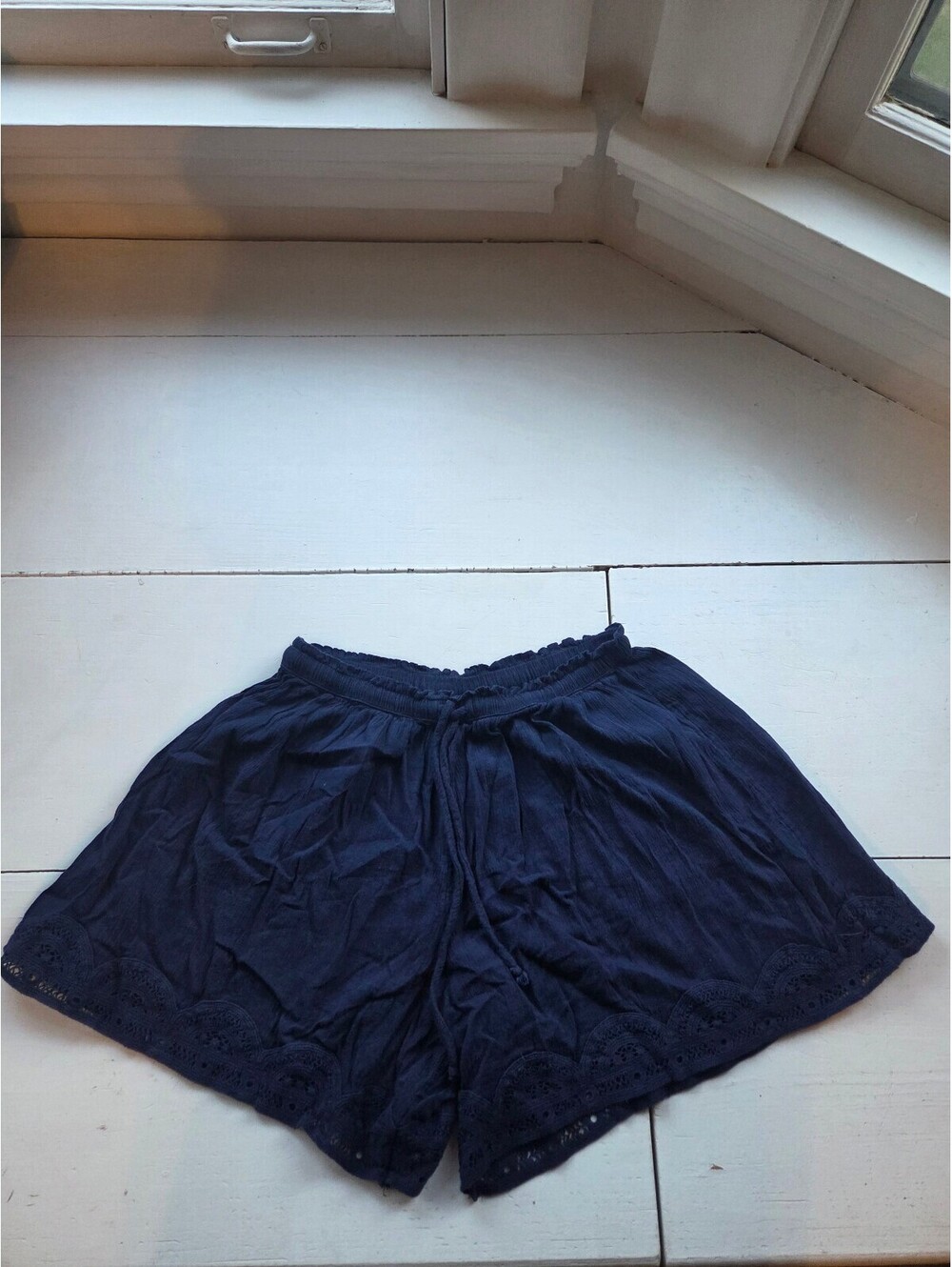 Aerie Navy Blue Lace Trim Shorts Medium